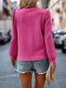 2024 Autumn/Winter Women's Cable Knit Loose Long Sleeve Round Neck Pullover