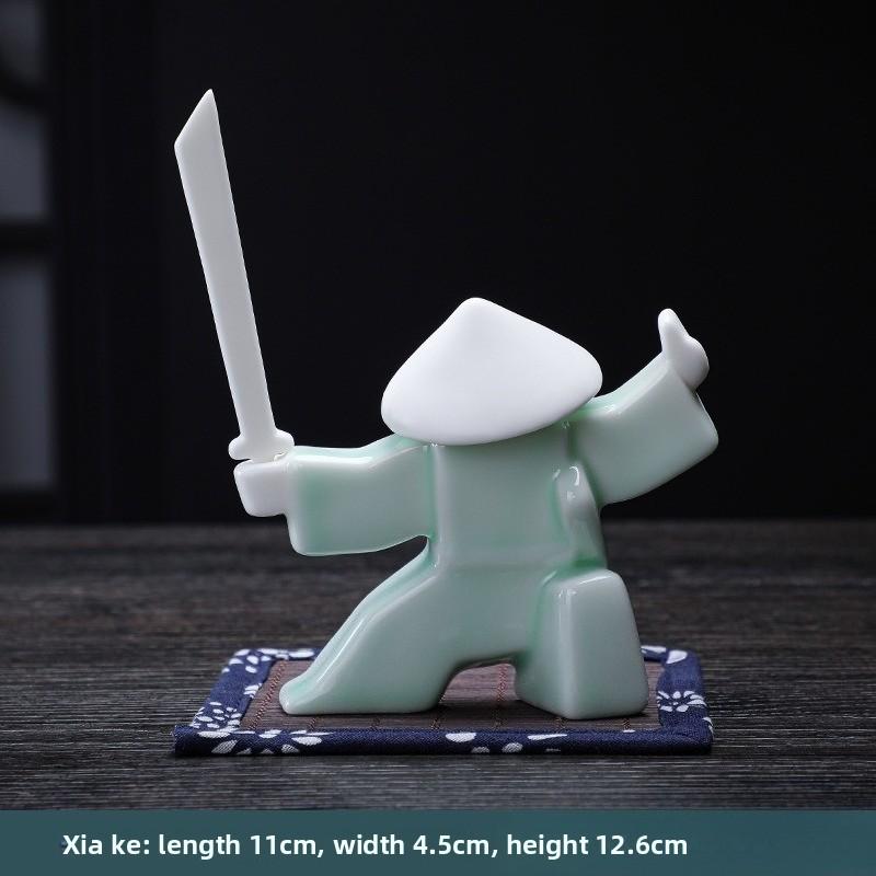 

Creative Ceramic Jianghu Warrior Incense Burner Ornament New Chinese Style Home Indoor Blocky Samurai Sandalwood Incense Holder