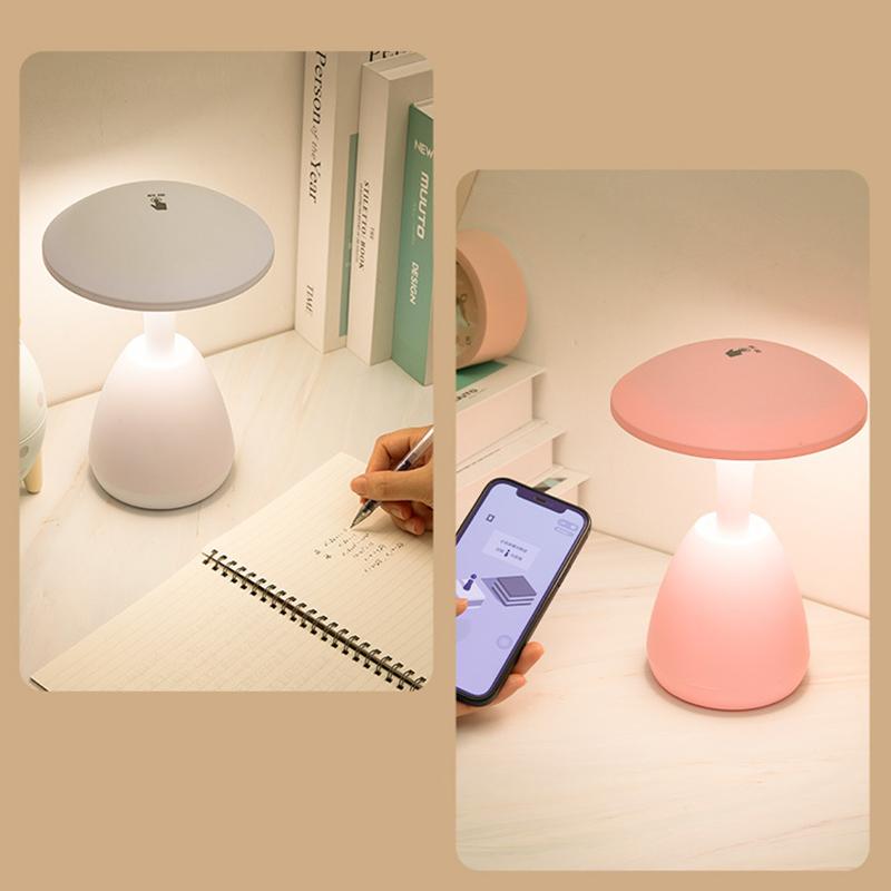 LED Mushroom Small Table Lamp Portable USB Charging Dimmable Flower Bud Lamp Bedroom Bedside Lamp
