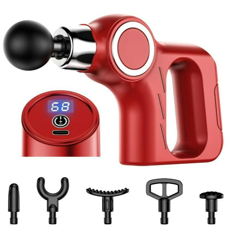 

30 Level Massage Gun Deep Body Massager For Muscle Body Neck Massager Electric Fitness Equipment Noise Reduction Male Female червоний