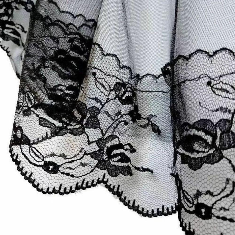 Long Length Ghost Bride Veil Double Layer Lace Tulle Veil Halloween Bridal Veil Wedding Ceremony