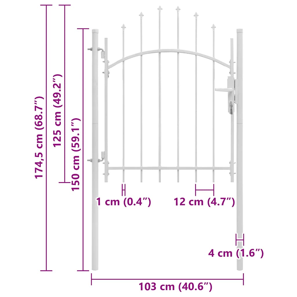 Garden Gate Woerden Steel 1 x 1.25 m White