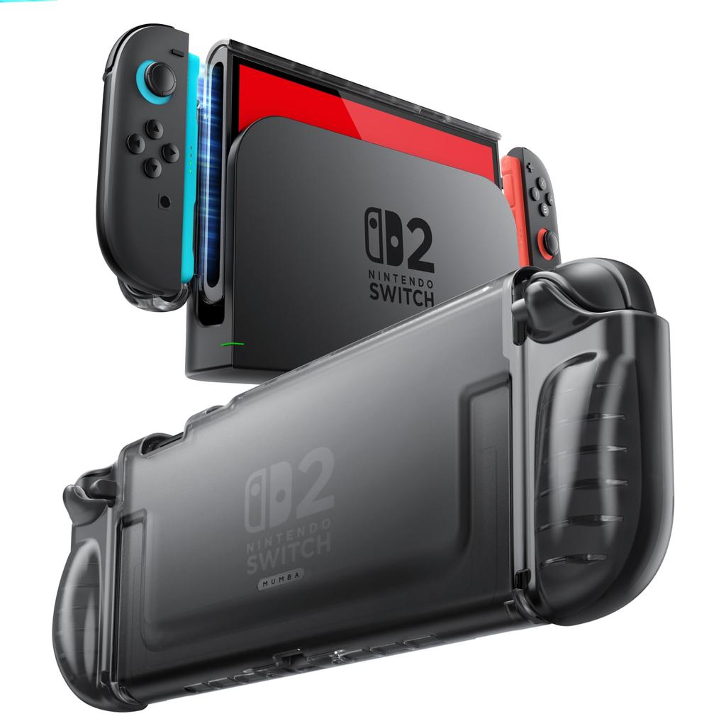 Mumba Clear Case for Nintendo Switch 2 Crystal Protective Clear Cover with Design and TPU Compatible with Nintendo Switch 2 Console (2025) -