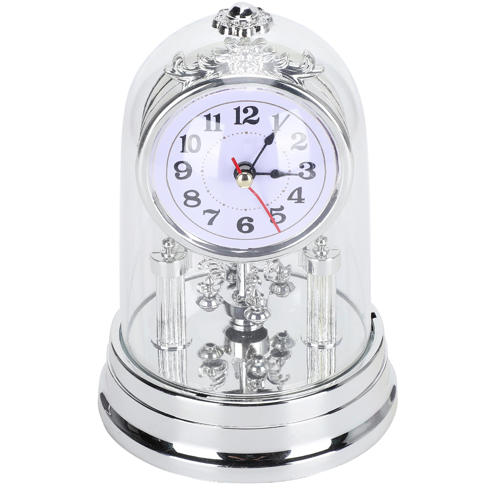 

Silent Table Desk Clock European Vintage Style with Cover Home Living Room Decor