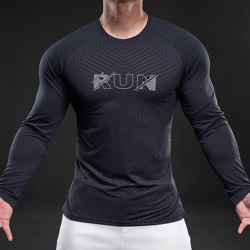 New Quick-drying Ice Silk Long-sleeved T-shirt Men's Casual Sports Fitness Outdoor T-shirt Top Men