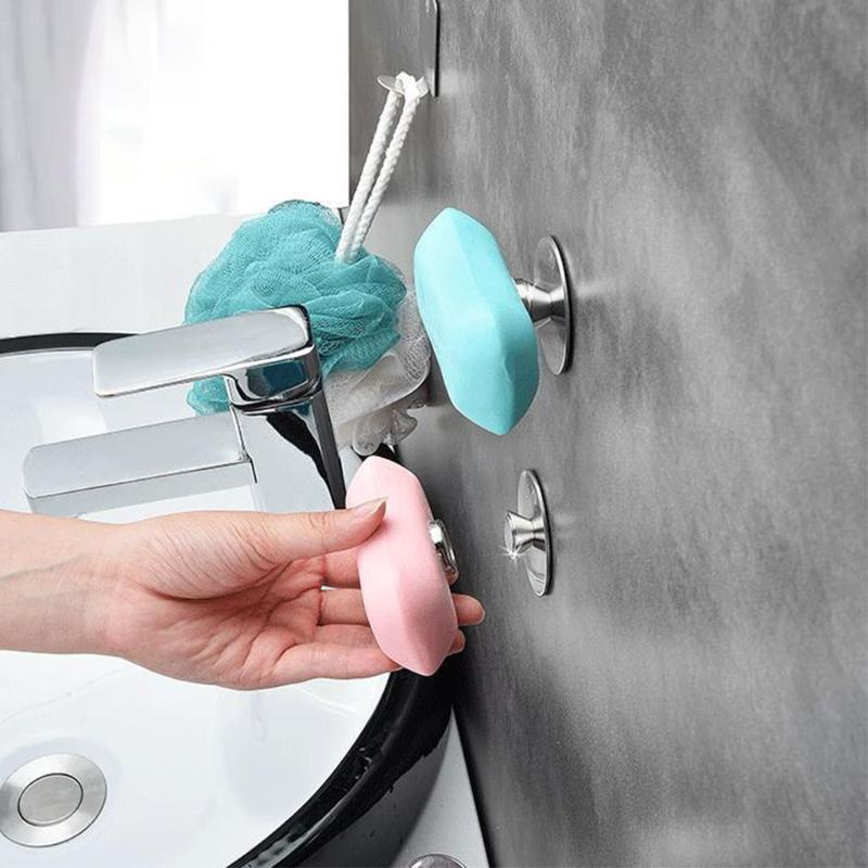 Wall Mounted Magnetic Soap Holder Rustproof Stainless Soap Holder Silver Magnetic Soap Holder for Bathroom Kitchen