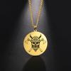 Viking Axe Helmet Pendant Tomahawk Necklace Odin Raven Slavic Amulet Norse Warrior Mythology Stainless Steel Jewelry