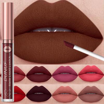Matte Velvet Lip Gloss Dark Red Brown Lip Glaze Long Lasting Waterproof Liquid Lipstick Natural Moisturizer Transparent Lip Oil