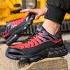 Herrar Stålhätta Skor Oförstörbara Arbetskor Lättvikt Stålhätta Halkfria Skyddsskor Luftstötdämpning Sneakers 1 Par