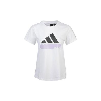 Sub Logo Tee Casual Sports Round Neck Short Sleeve T-Shirt Women Tops White GL5637