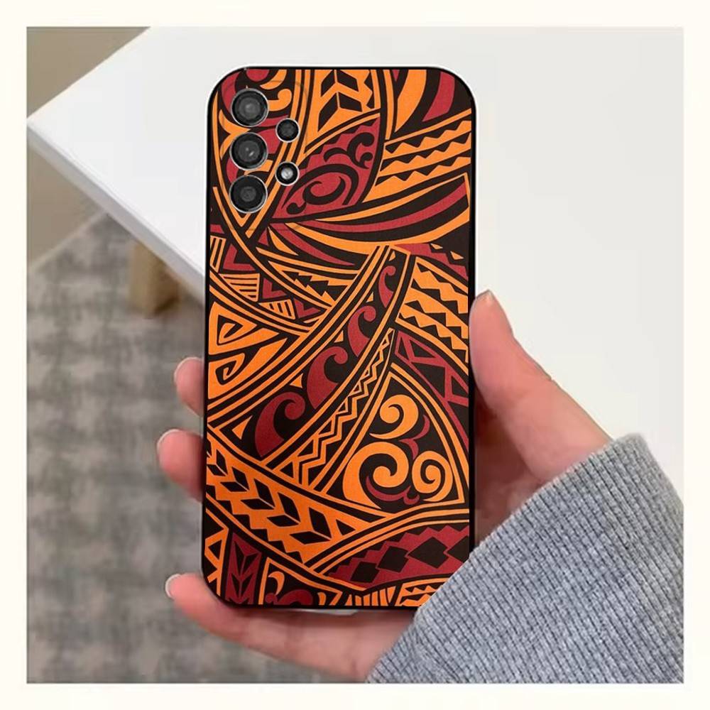 Maori Tribal Polynesia Phone For Samsung S22,Ultra,S25,S24,S23,FE,Plus,S21,S20,Lite,S10,S9,Soft Silicone Black SamsungS21ULTRA
