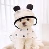 Waterproof Puppy Rain Cape Adjustable Wave Point Design Bear Ears Raincoat Lightweight Polyester Pet Raincoat Rainy Days
