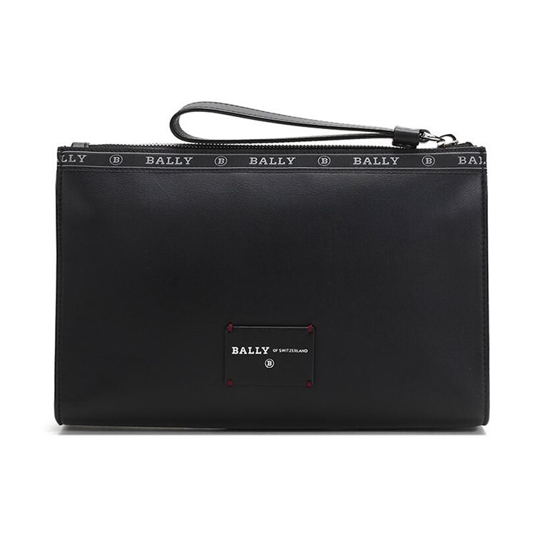 Bally Classic Red And White Striped Leather Zipper Wallet Clutch Men Wallets Black HAIG-10
