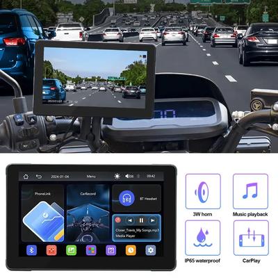 Wireless Carplay 7 pollici IPS Touch Screen Stereo impermeabile IPX7 Navigazione GPS CarPlay e Android con sensore di luce Moto