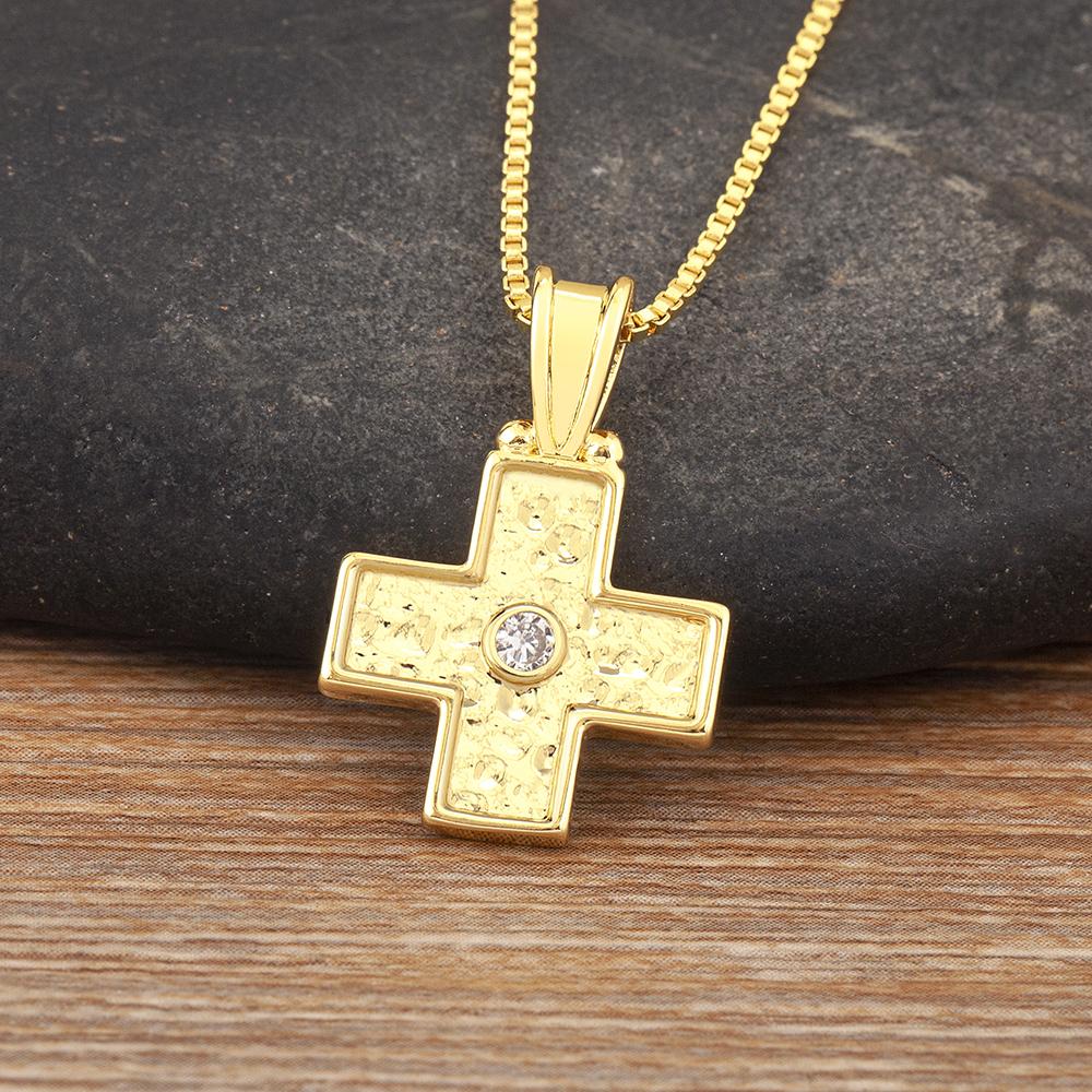 

Nidin Fashion Female Cross Pendant High Quality Creative Trend Crystal Zircon Jewelry Necklace For Women Wholesale Accessories золотой