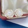 Freshwater Pearl Earrings, Mountain Camellias, Fashionable, Classic, Versatile, Commuting Women's High-end Pearl Jewelry