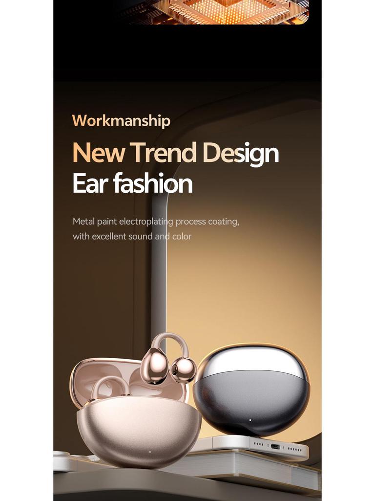 Smart AI Translation Earphones M110, Wireless Ear-clip Design, Painless Long-wear Bluetooth Earbuds