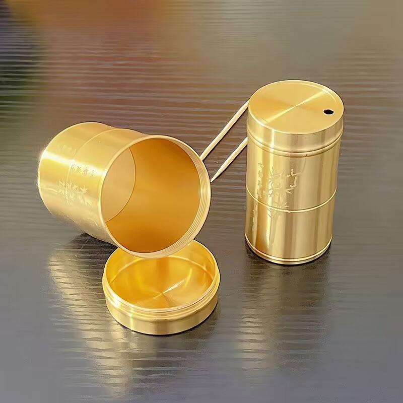 Copper Toothpick Holder Creative Bamboo Shape Toothpick Storage Container Portable Fall Resistant Toothpick Box For Table Decor