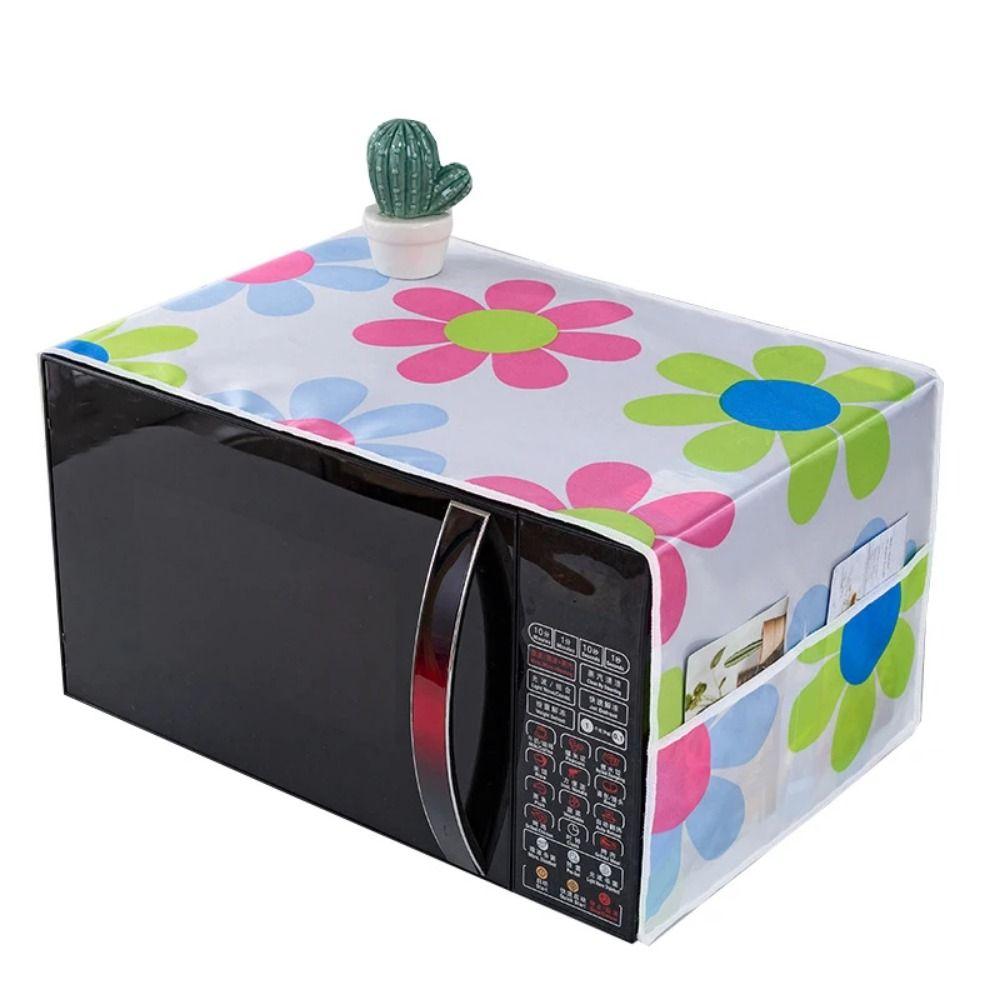1Pcs with Storage Pocket Microwave Dust Cover Waterproof Top Dust Cloth Durable Oven Cover