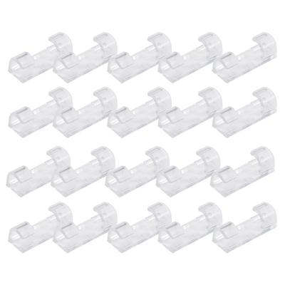 LEC Adhesive Cable Clips 20 Pieces Clear