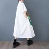 Summer New Loose Large Size Print Splicing Casual Simple Sweet Short-sleeved Dress