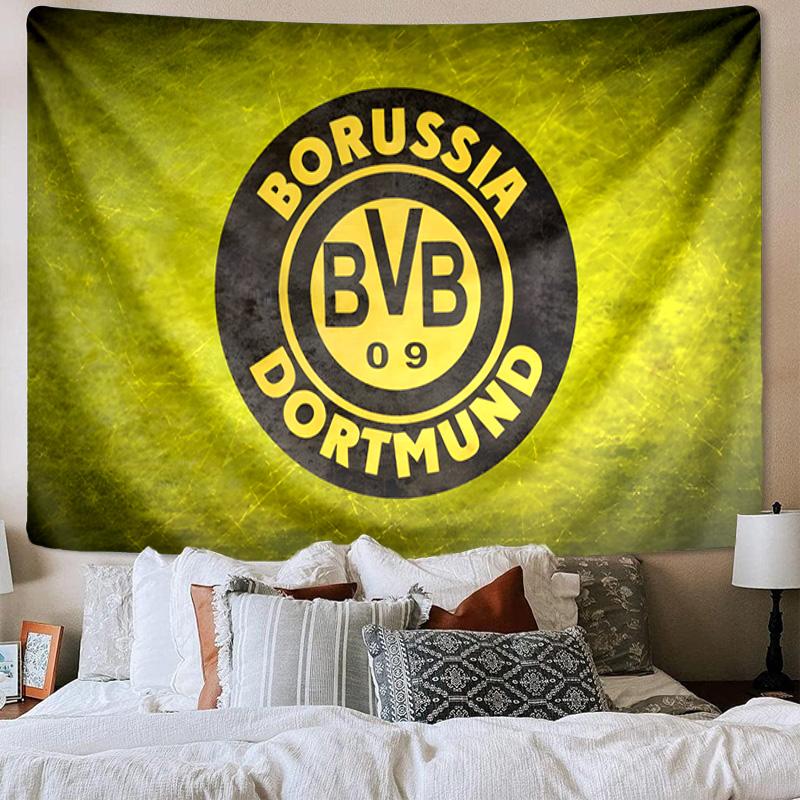 1 szt. Gobelin z logo drużyny piłkarskiej Bvb 09, Gobelin o unikalnym wzorze, Dekoracja ścienna do sypialni, salonu, pokoju zabaw, Ciepłe prezenty świąteczne dla fanów