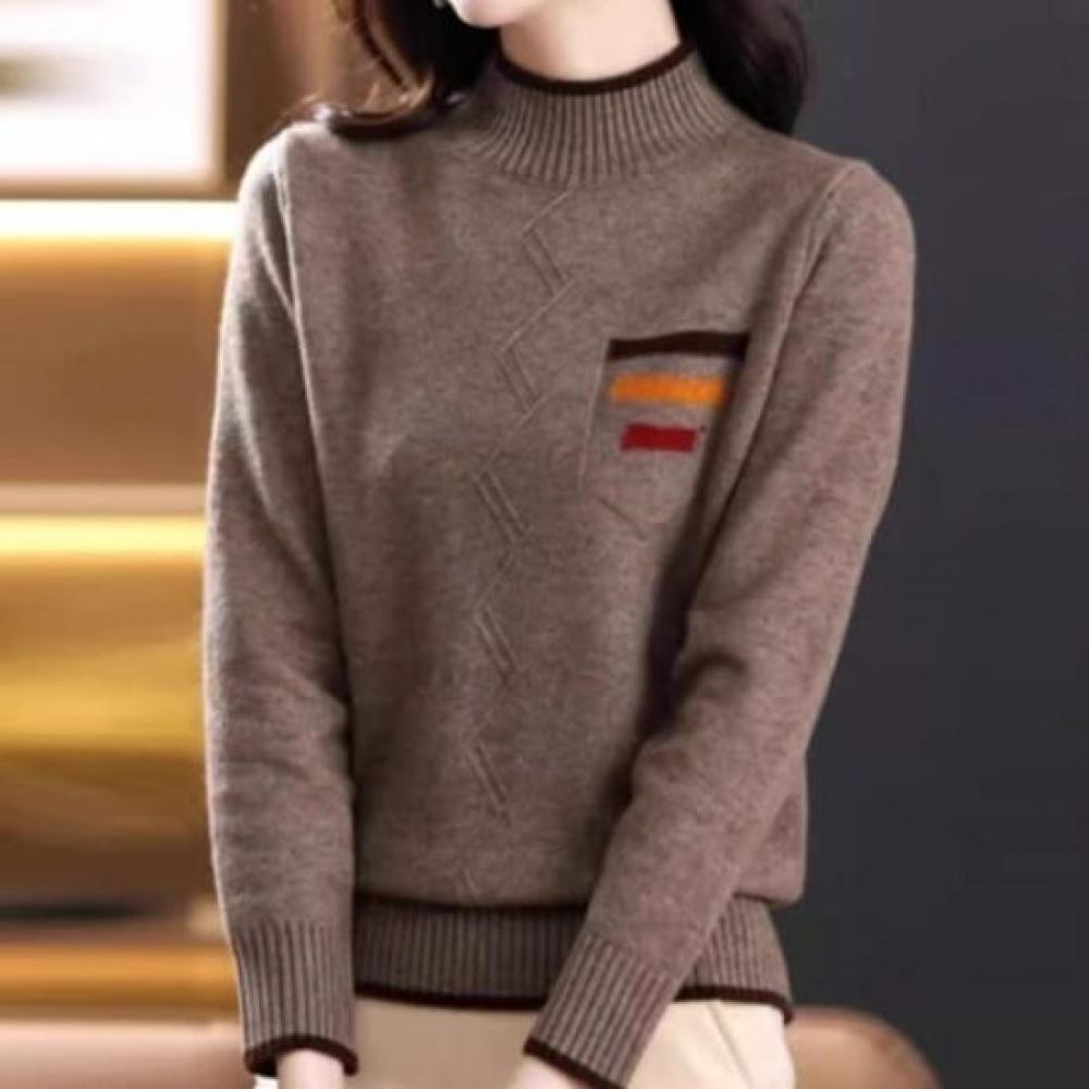 Navava Women Line Point Half Polo Knit Tee Nk2803