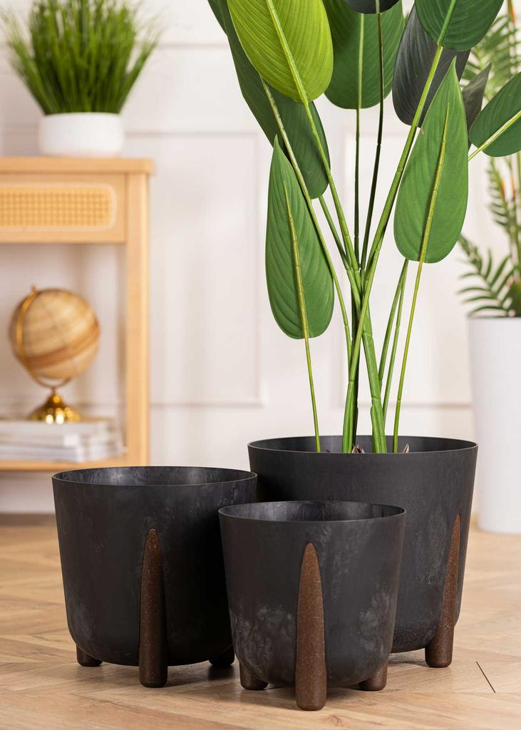 Donica Moss Recykling Czarny Beton