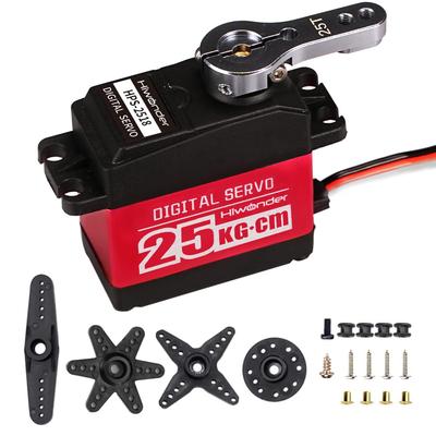 25KG Digital Servo Motor, High Torque PWM Servo, Waterproof Full Metal Gear Steering Servo for Robot Arms and DIY Robot Building, 25T Digital Servo