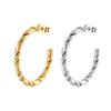 Wind C Stainless Steel Earrings Trend Multi-strand Twist Wire Women's Round Titanium Steel Earrings