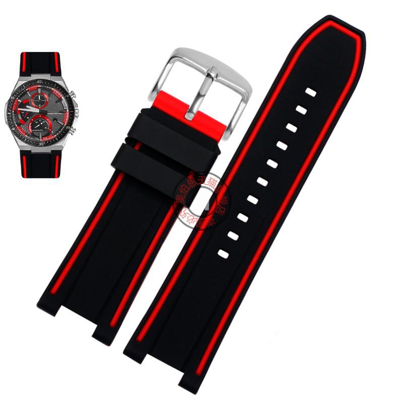 

Для Casio 5633 EFS-560 EFS-560HR-1A Серія Edifice Модифікований Увігнутий Силіконовий Гумовий Водонепроникний Ремінець Спортивний Ремінець для Годинника 26 мм 26mm