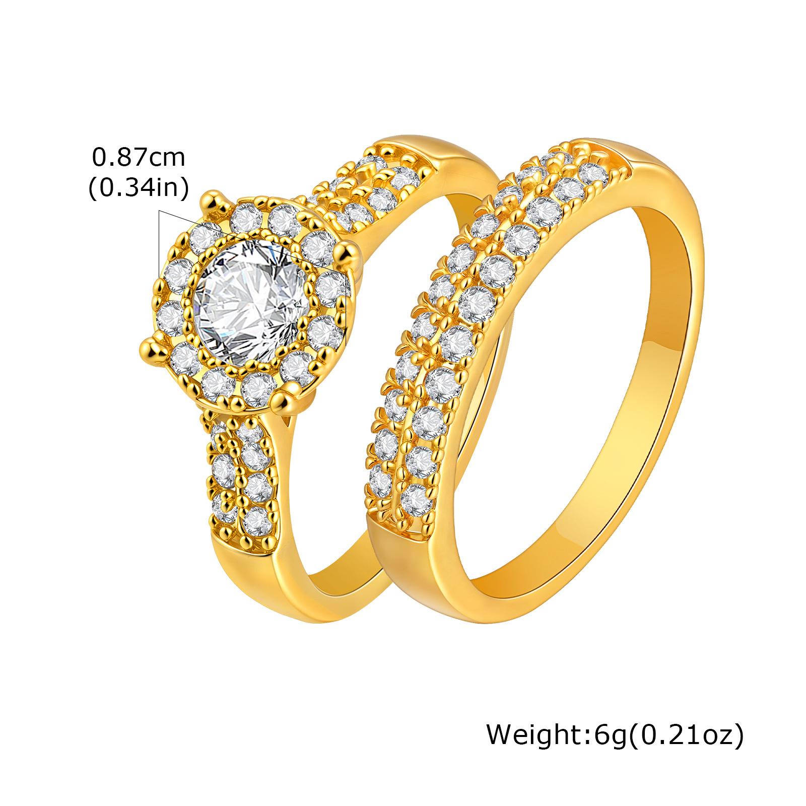 

Vnox Lightweight Gold Silver Color 2 Piece Rings Set,Cubic Zirconia Inlaid Circle Rings For Women Girls,Female Jewelry Wedding 8