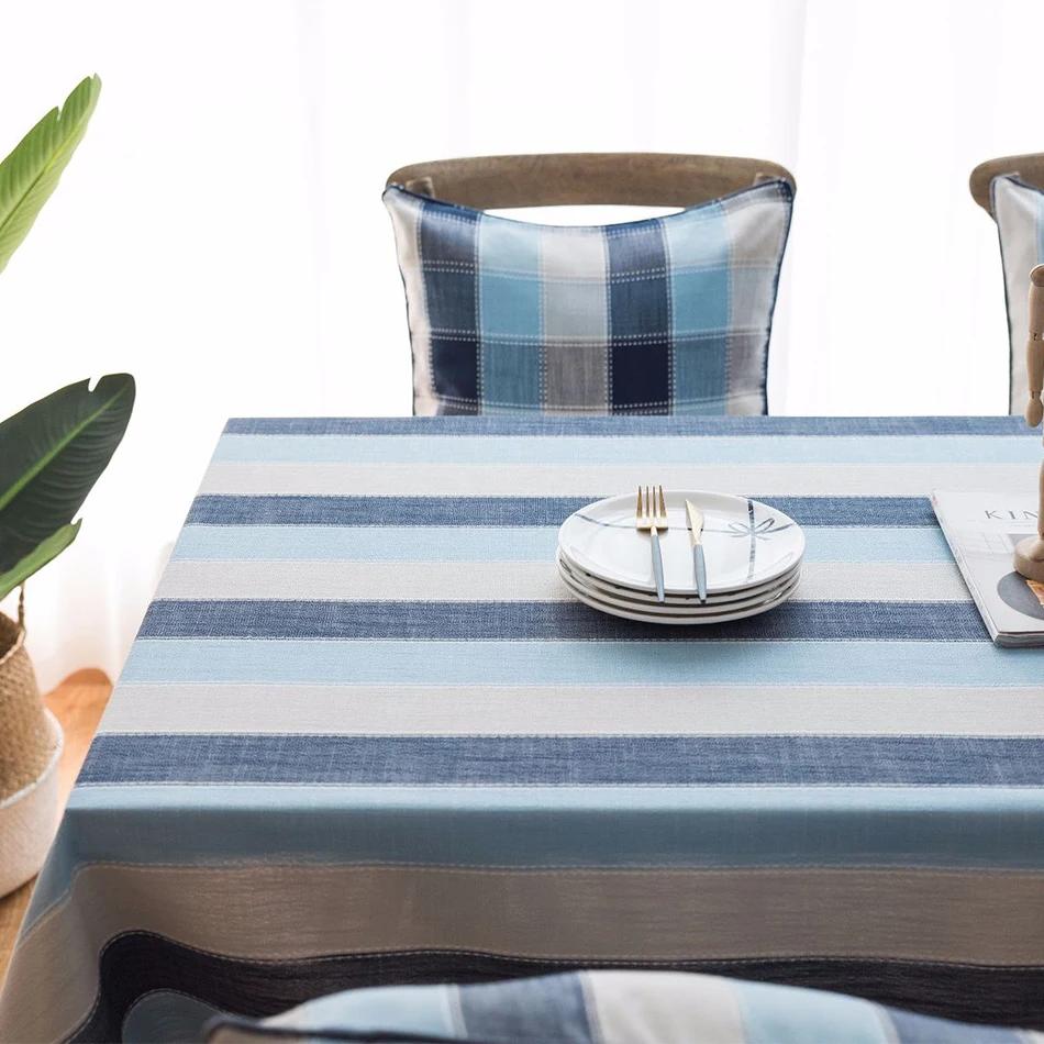 Bavlněná lněná ubrus, Severský styl Šedé pruhy Elegance Prachotěsný potah na stůl, Pro jídelní stůl Narozeninovou oslavu Dekorace stolní desky