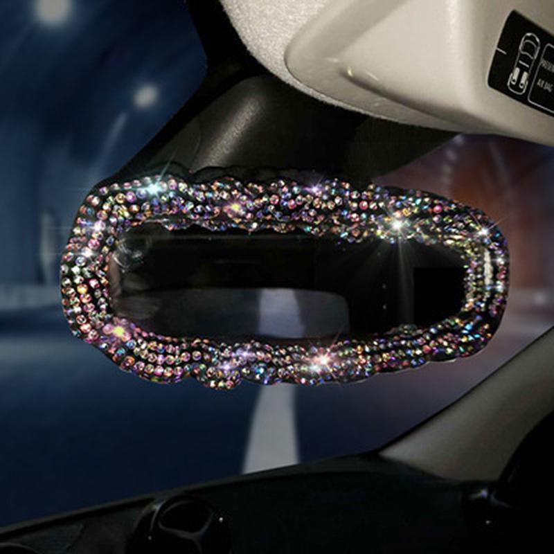 Bling Strass Diamant Lenkrad Abdeckung Universal Auto Zubehör Dekor Rückspiegel Abdeckung DIY Auto