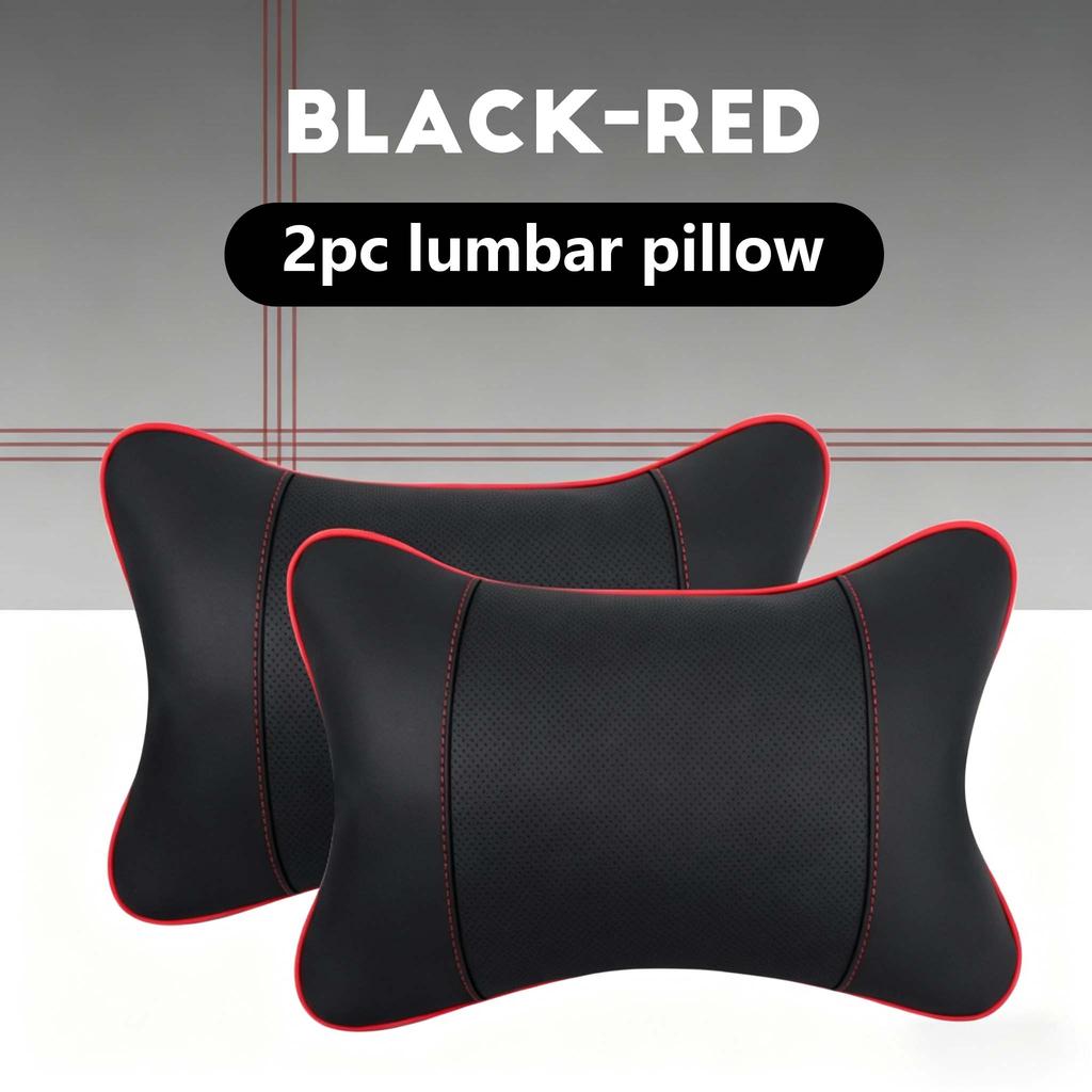 NWL3 2pcs Car Seat Leather Headrest Neck Pillow, Soft Comfortable Neck Support for VW Golf Passat Tiguan Skoda Octavia Kodiaq Auto In