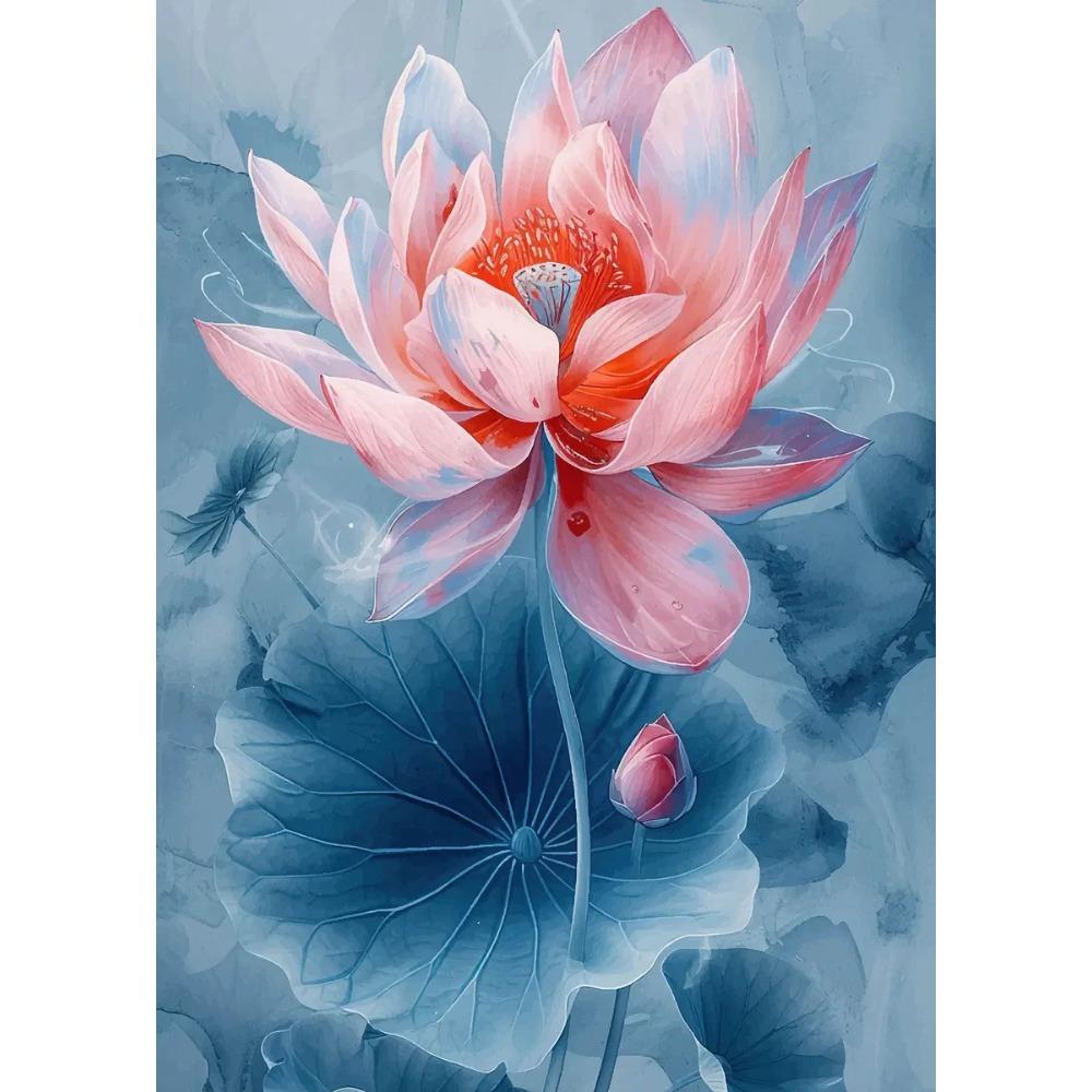 Serenity Lotus Pond Posters Beautiful Lotus Flower Lagical Modern Leaf Prints Canvas Wall Art Pictures Home Living Room Decor