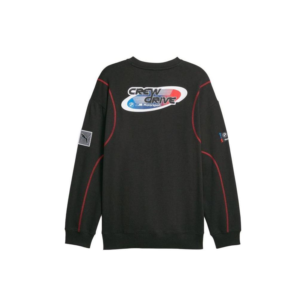 Puma X Bmw Mms Garage Long Sleeve Sweatshirt With Crew Neck And Logo Print Unisex Sweatshirt Black 621027-01