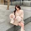 Long Sleeved Loose High-end Coat Medium Length Grey Tie Waist Collection Woolen Coat Women's Autumn Winter