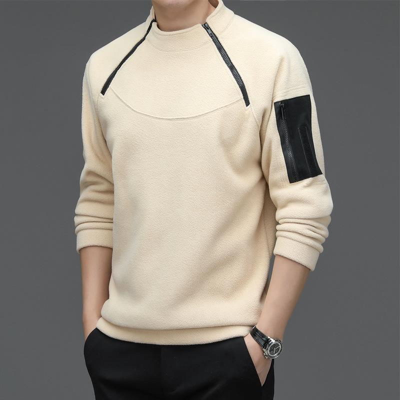 Herren Sweatshirts Frühling Herbst Langarm T-Shirt Top Loose Trend Rundhals Bottoming Shirt Leicht Casual Sports