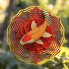 Koi Fish Wind Spinner 10 Inch Metal Garden Decor Rotating Outdoor Hanging Ornament for Patio Balcony 360 Hook Seasonal Gift Idea