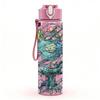 1PC Abstract Ocean Wave Creature 750ml Color Plastic Sports Water Bottle Leakproof Flip Straw Lid Suitable for Sports Office Home Use