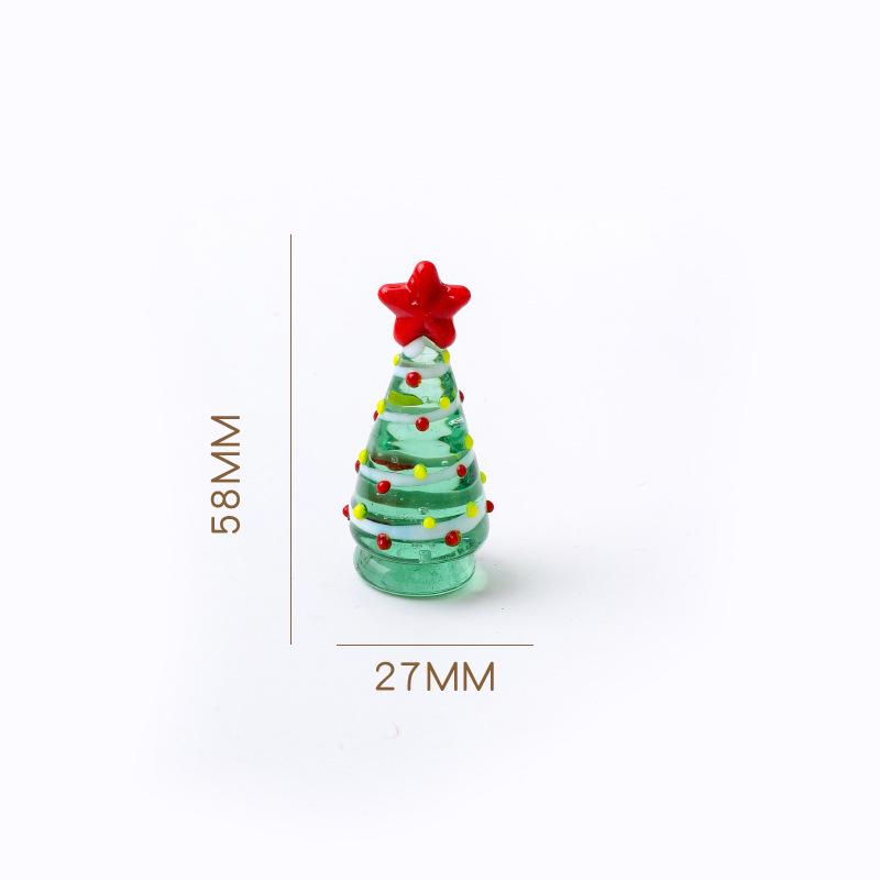 Creative Santa Claus Mini Christmas Tree Glass Ornament