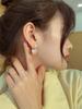 Front and rear magic pearl love stud earrings femininity simple cold wind earrings earrings