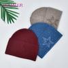 Women Winter Angora Hats Warm Wool Knitted Beanie Fashion Rhinestone Star Pattern Hat Rabbit Hair Skull Cap Bonnet