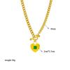 Vintage Emerald Zircon Pendant Necklace and Earrings Set Elegant Women Jewelry