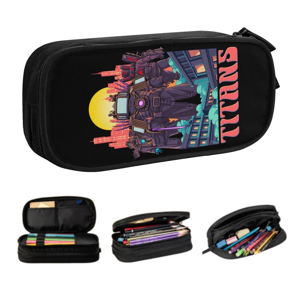 Custom Cute Hot Game Titan Speakerman Skibidi Toilet Pencil Cases for Boy Girl Big Capacity Pencil Bag School Accessories