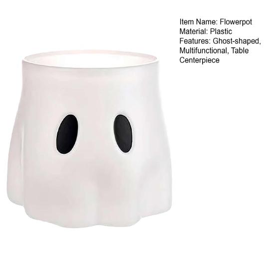 Halloweenský kbelík duch Bílý duch Mísa na bonbóny Květináč Dekorativní váza Květináč duch pro domácí stolní středový prvek Vnitřní venkovní dekorace