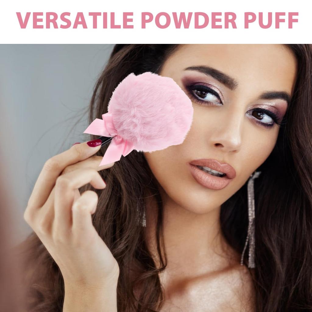 2pcs Lollipop Powder Puff Under Eyes Fluffy Loose Body Puffs Cosmetic Makeup Handle Tools and Large Face for Girls Mineral Soft Round Women Shape