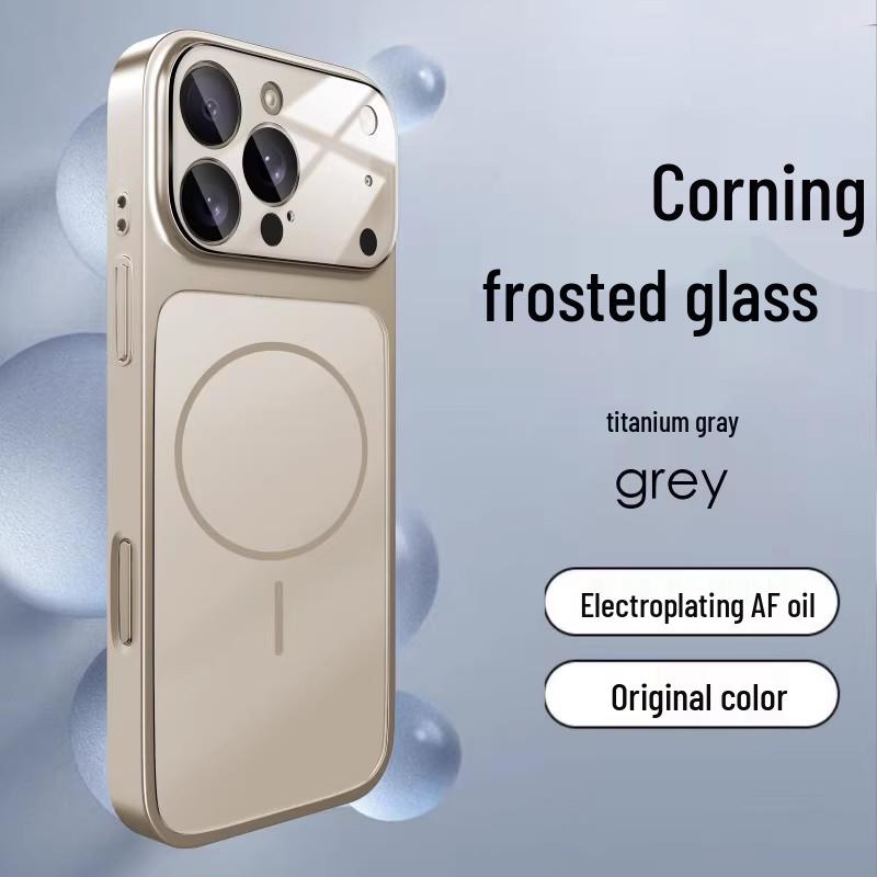 iPhone 17 Pro Max Galvanisiertes Magnetisches Case mit Apple 16 Mattglas-Fenster