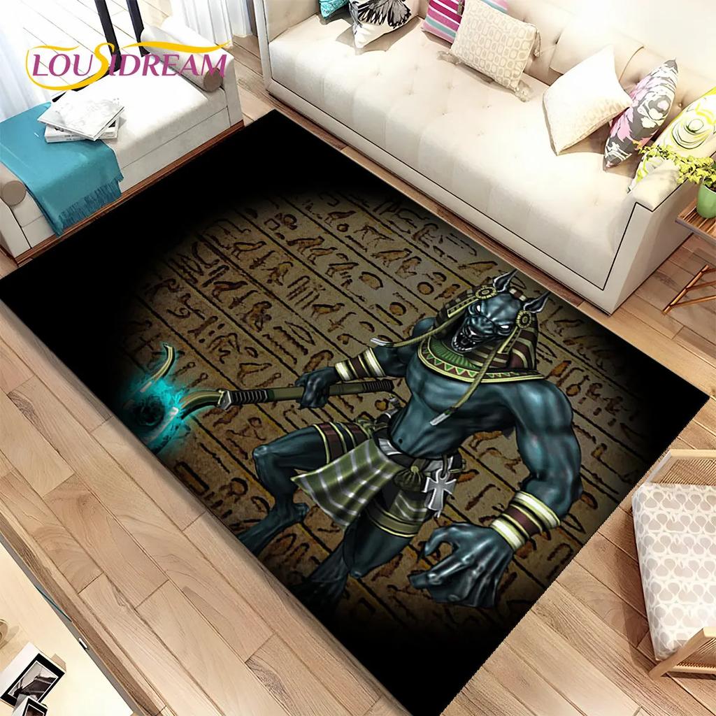 HD Egypt Death Anubis Mythology Horus Area Koberec,Koberec pro domácí Obývací pokoj Ložnice Pohovka Rohožka Kuchyň Dekor,Protiskluzová podložka